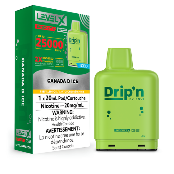 Level X Drip'n Boost G2 Pod 20mL (25K Puffs) ***HARMONIZED STAMPED***